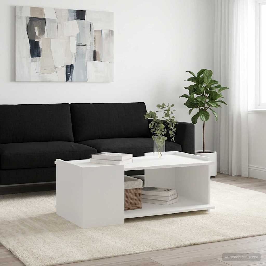 White Coffee Table Engineered Wood 90cm | Simpledeals