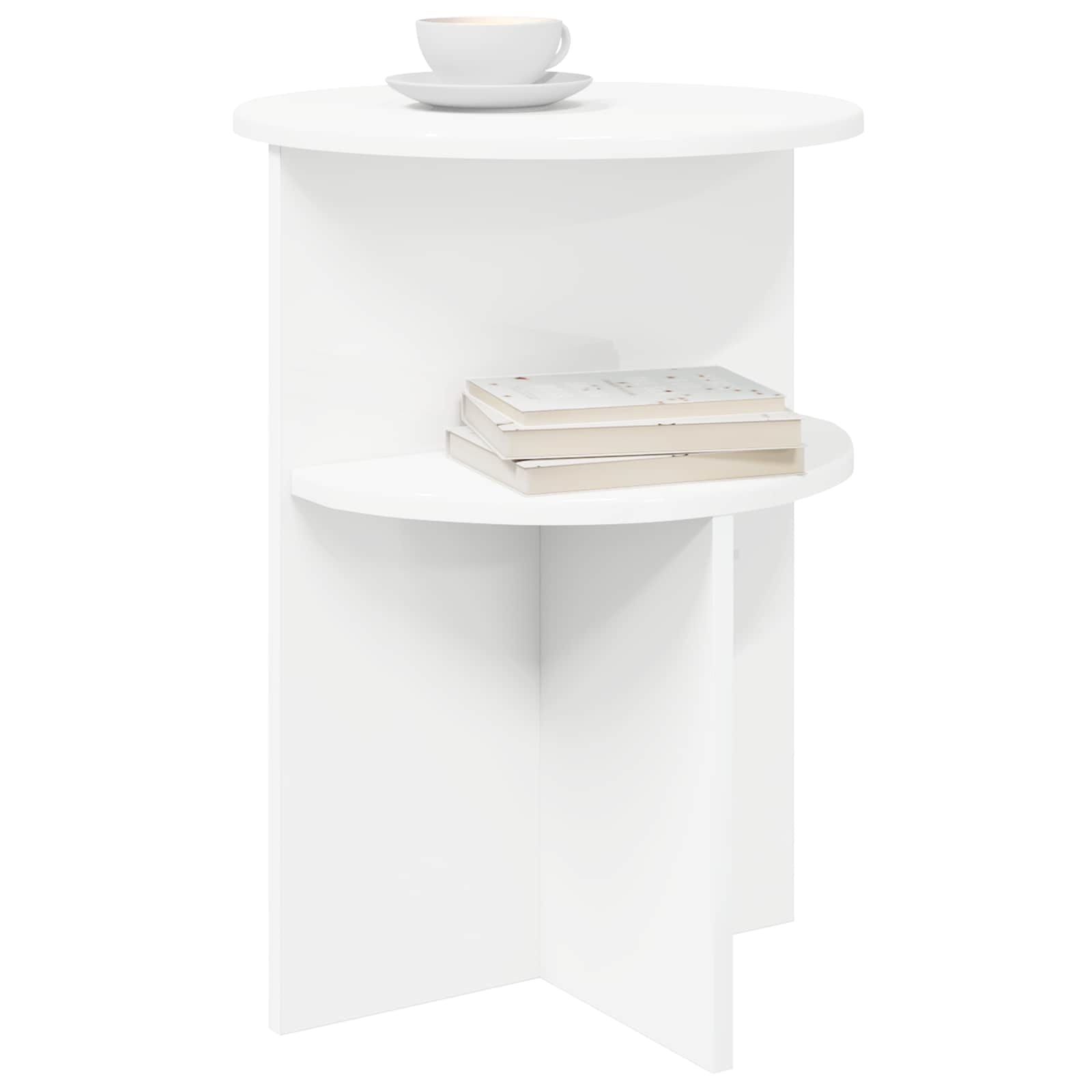 White Side Table Storage Engineered Wood | Simpledeals