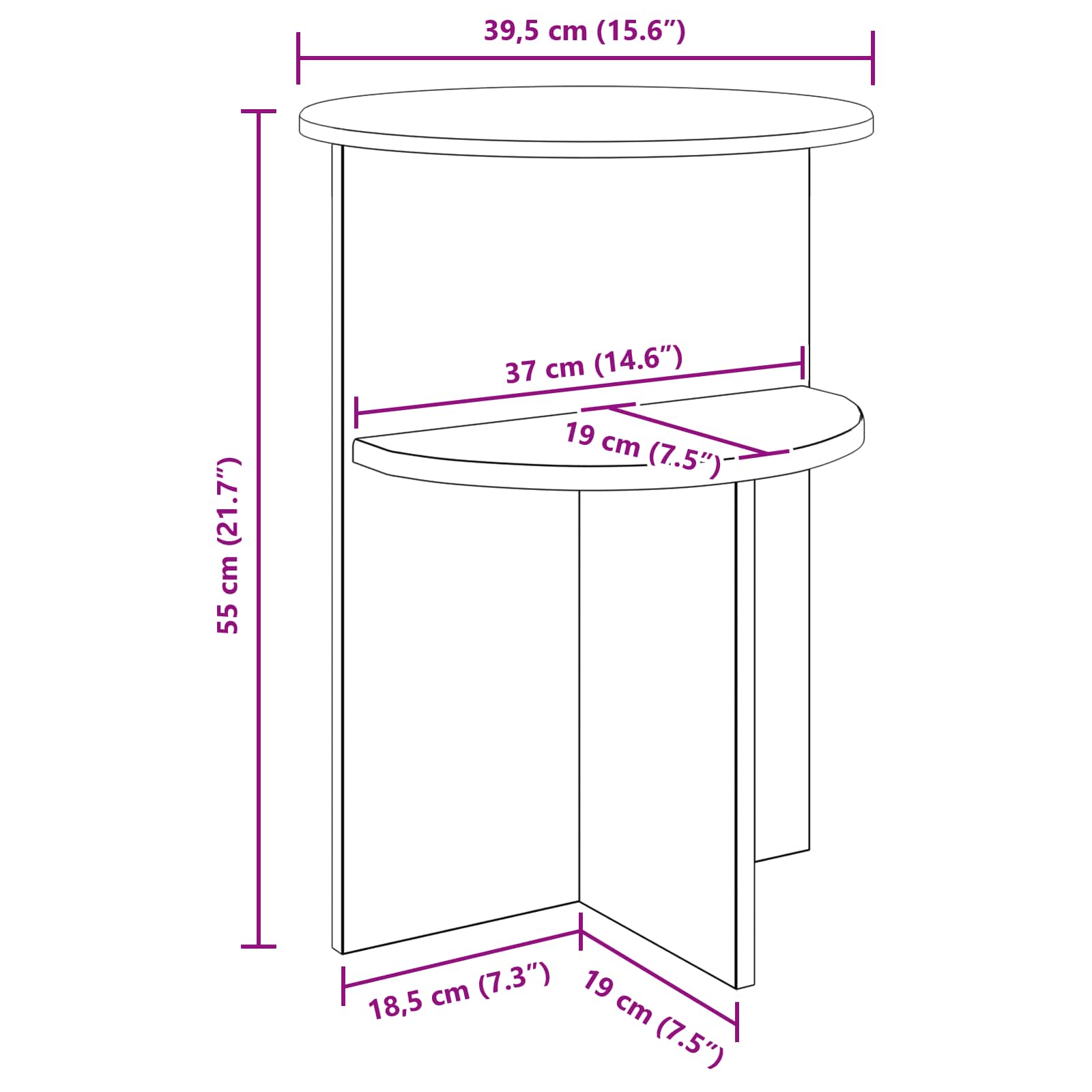 White Side Table Storage Engineered Wood | Simpledeals