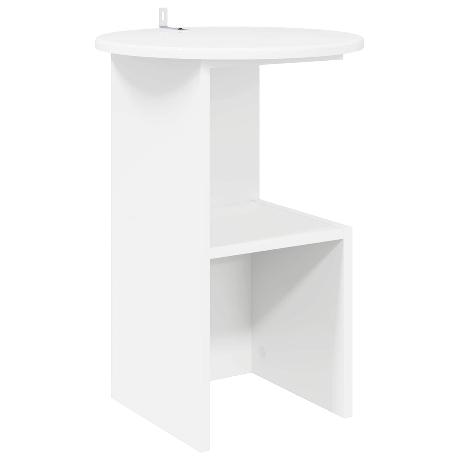 White Round Side Table Engineered Wood | Simpledeals