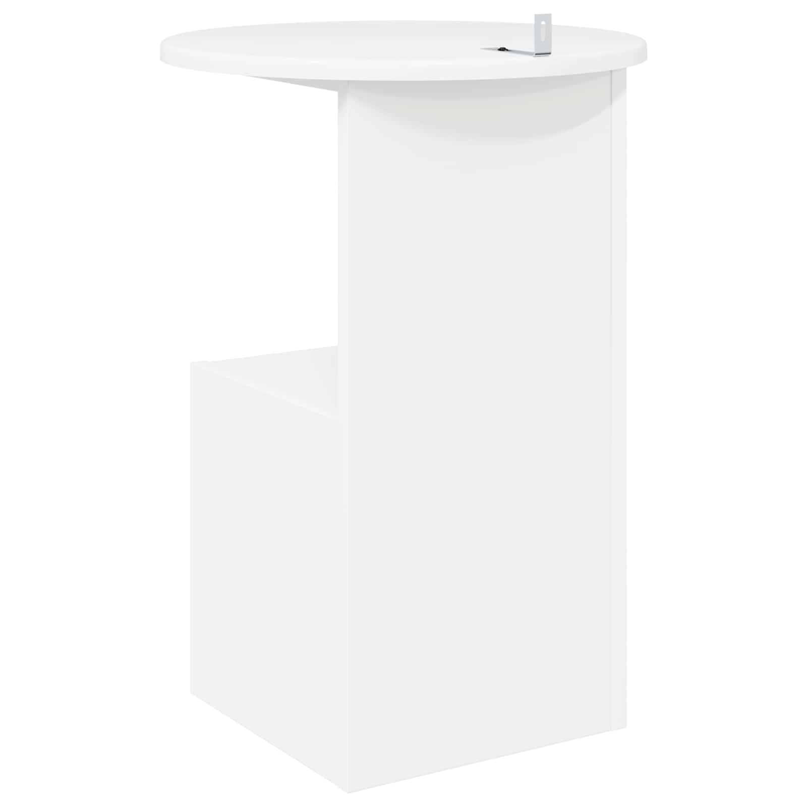 White Round Side Table Engineered Wood | Simpledeals