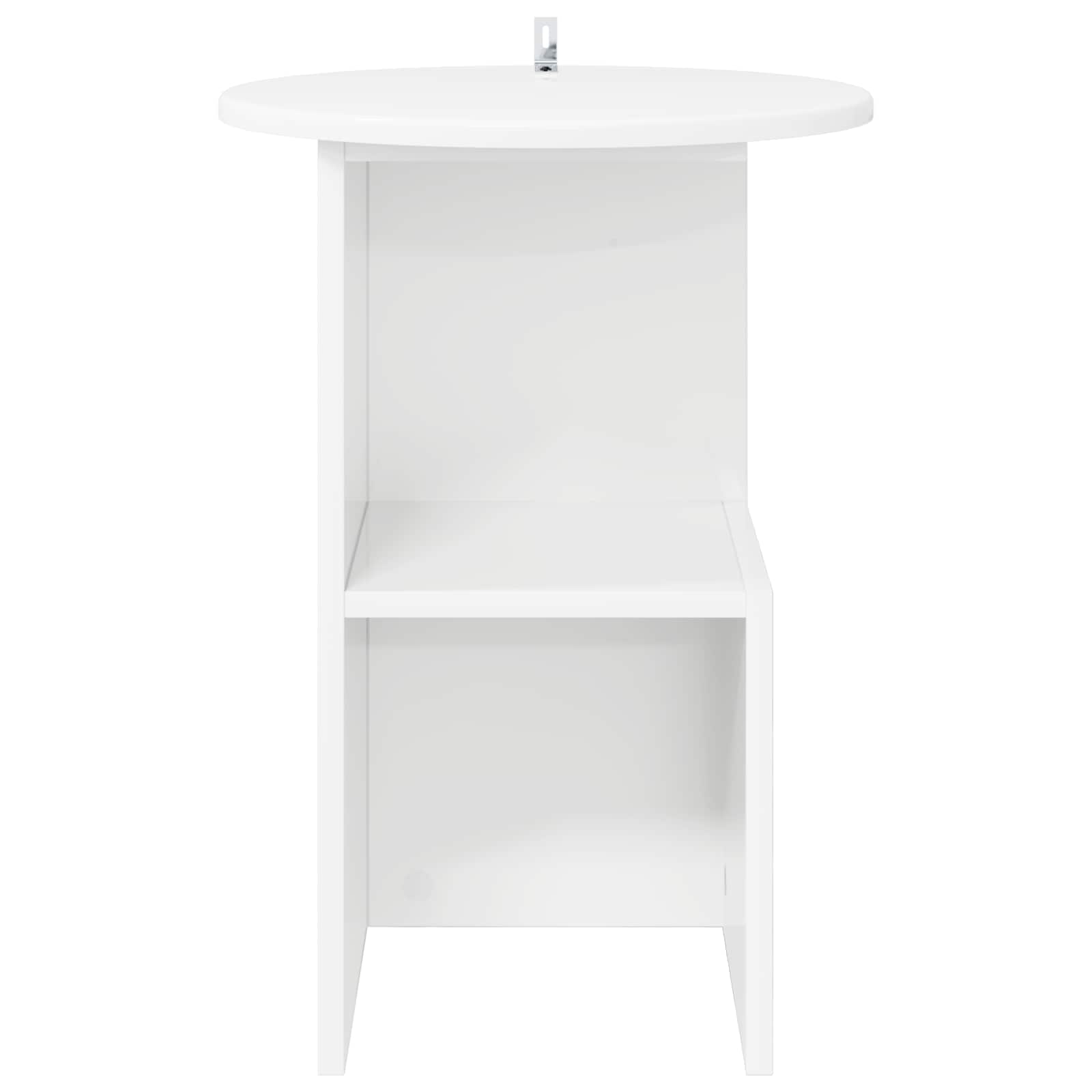 White Round Side Table Engineered Wood | Simpledeals