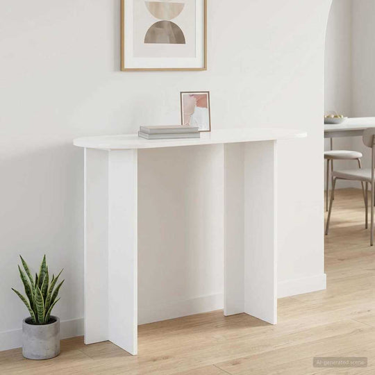 White Console Table Engineered Wood 100cm - Furniture > Tables > Accent Tables > Console Tables
