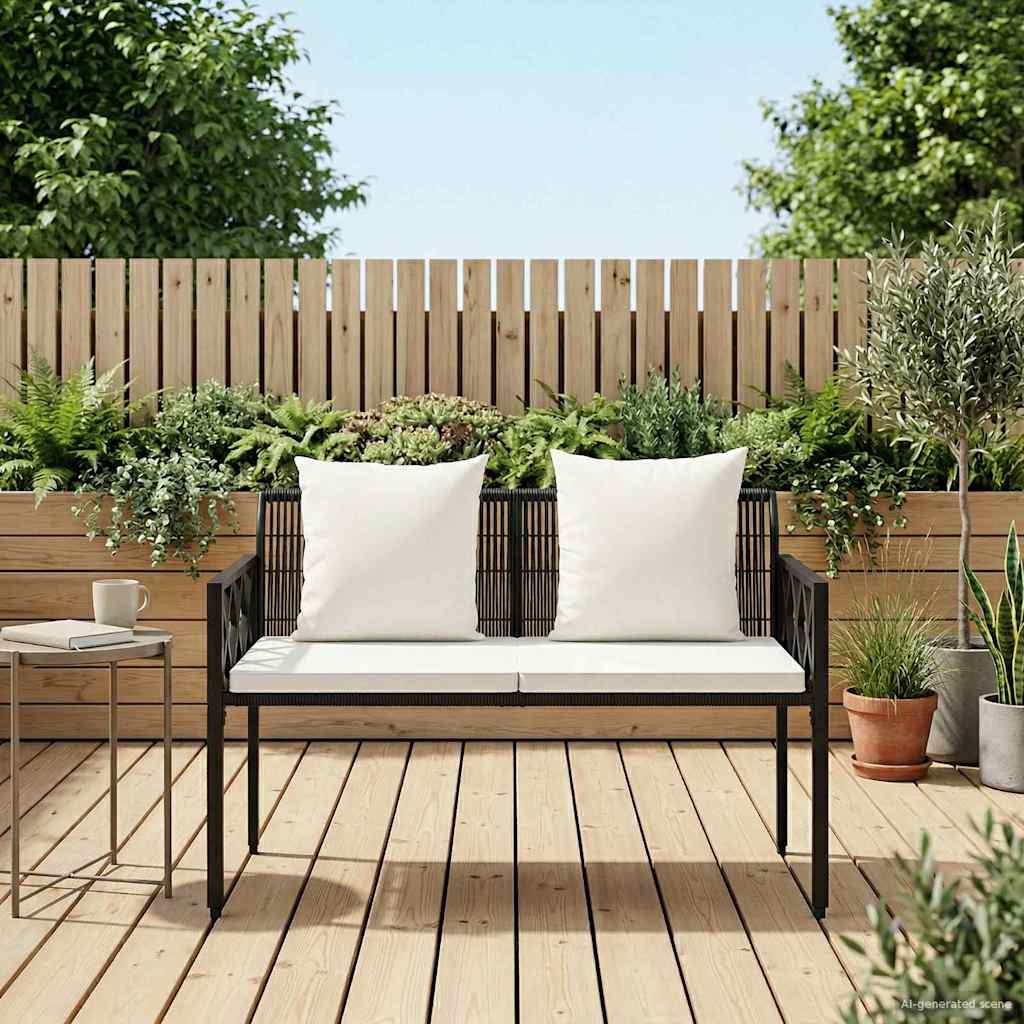 2-Seater Poly Rattan Outdoor Bench | Simpledeals