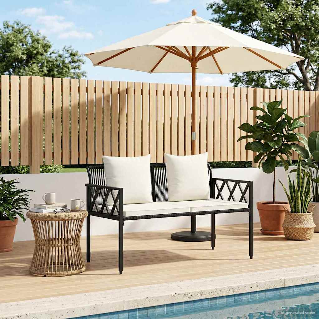 2-Seater Poly Rattan Outdoor Bench | Simpledeals