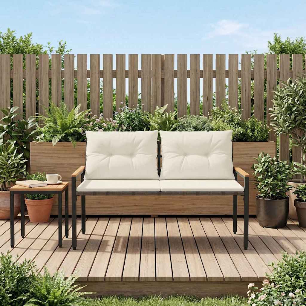2-Seater Outdoor Poly Rattan Bench | Simpledeals