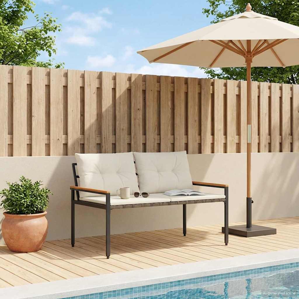 2-Seater Outdoor Poly Rattan Bench | Simpledeals