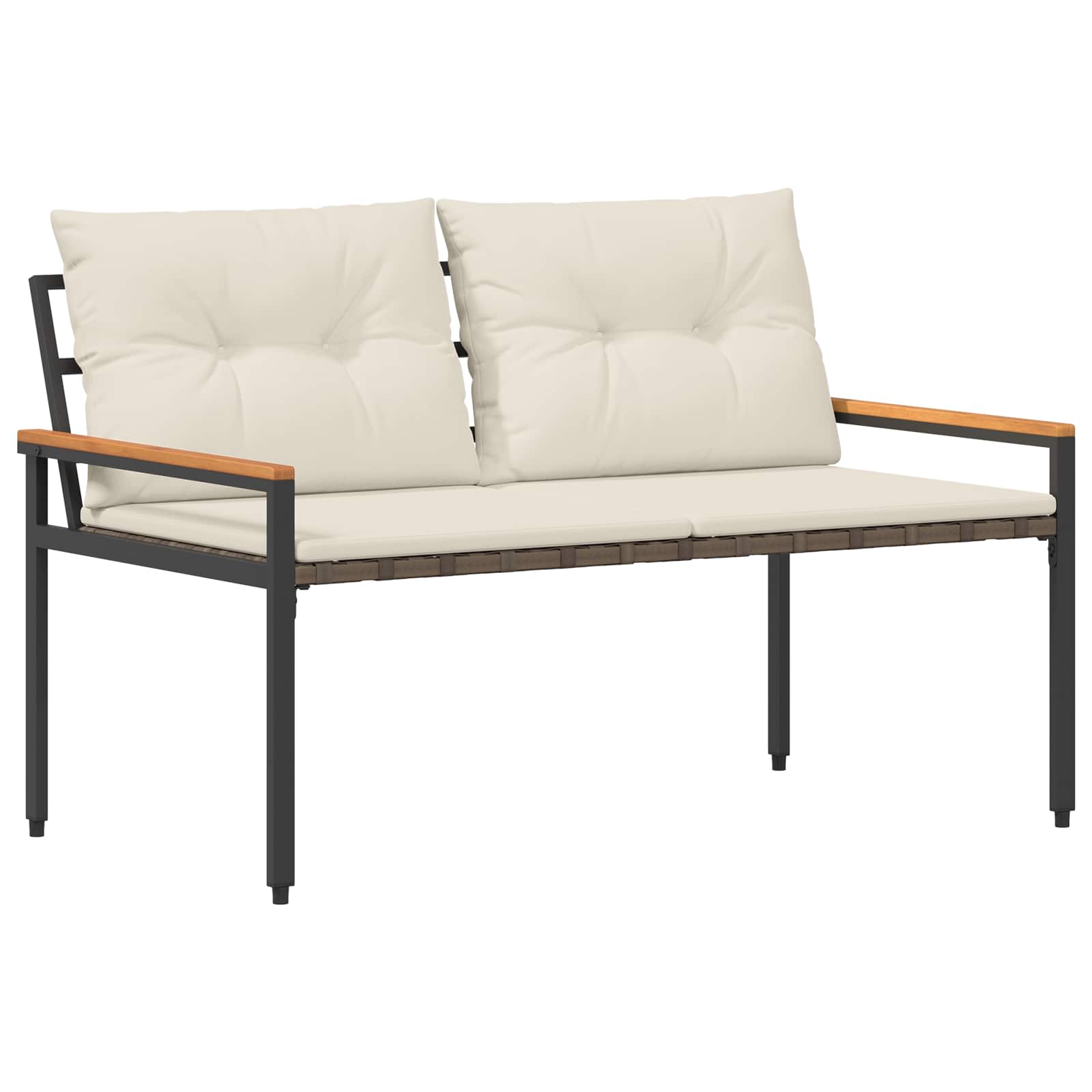 2-Seater Outdoor Poly Rattan Bench | Simpledeals