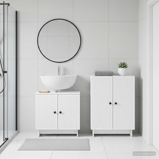 Bathroom Cabinet White Engineered 59.5x31.5x59cm