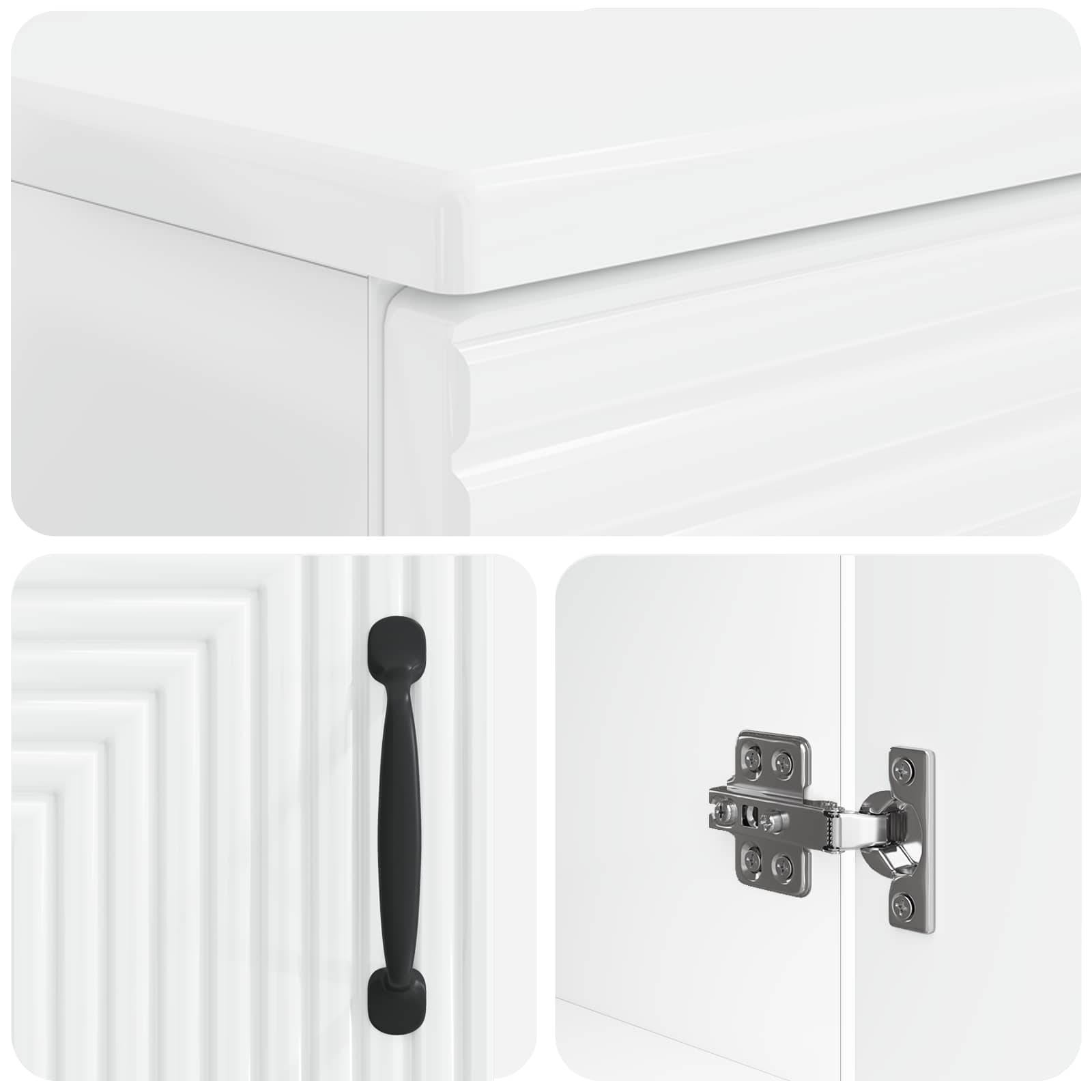 Bathroom Cabinet Set White Engineered Wood 59.5x31.5x59cm