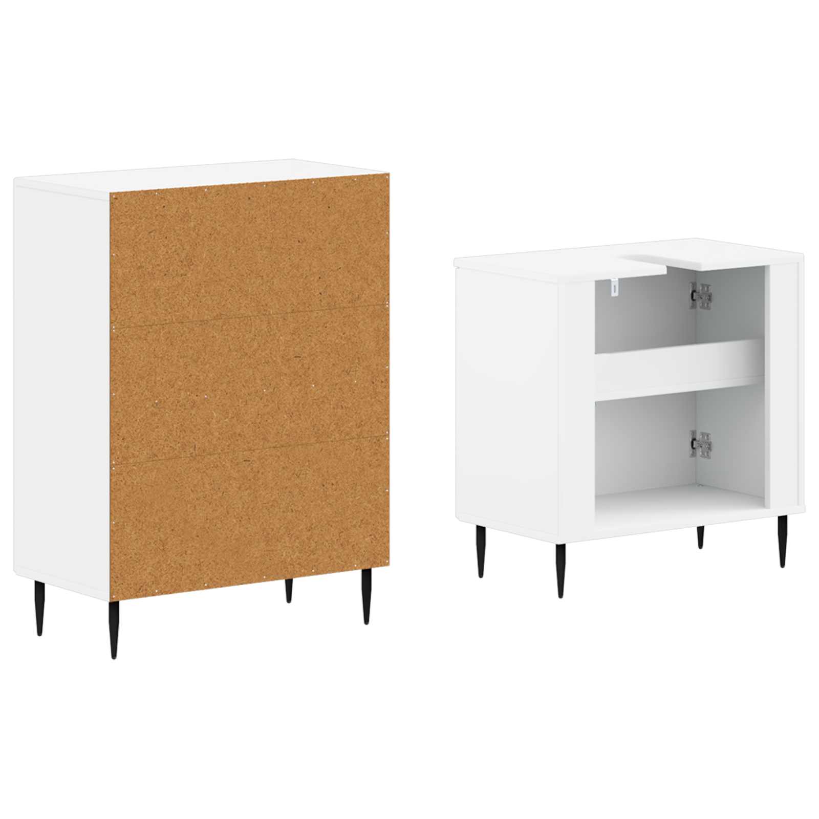 Bathroom Cabinet Set White Engineered Wood 59.5x31.5x59cm