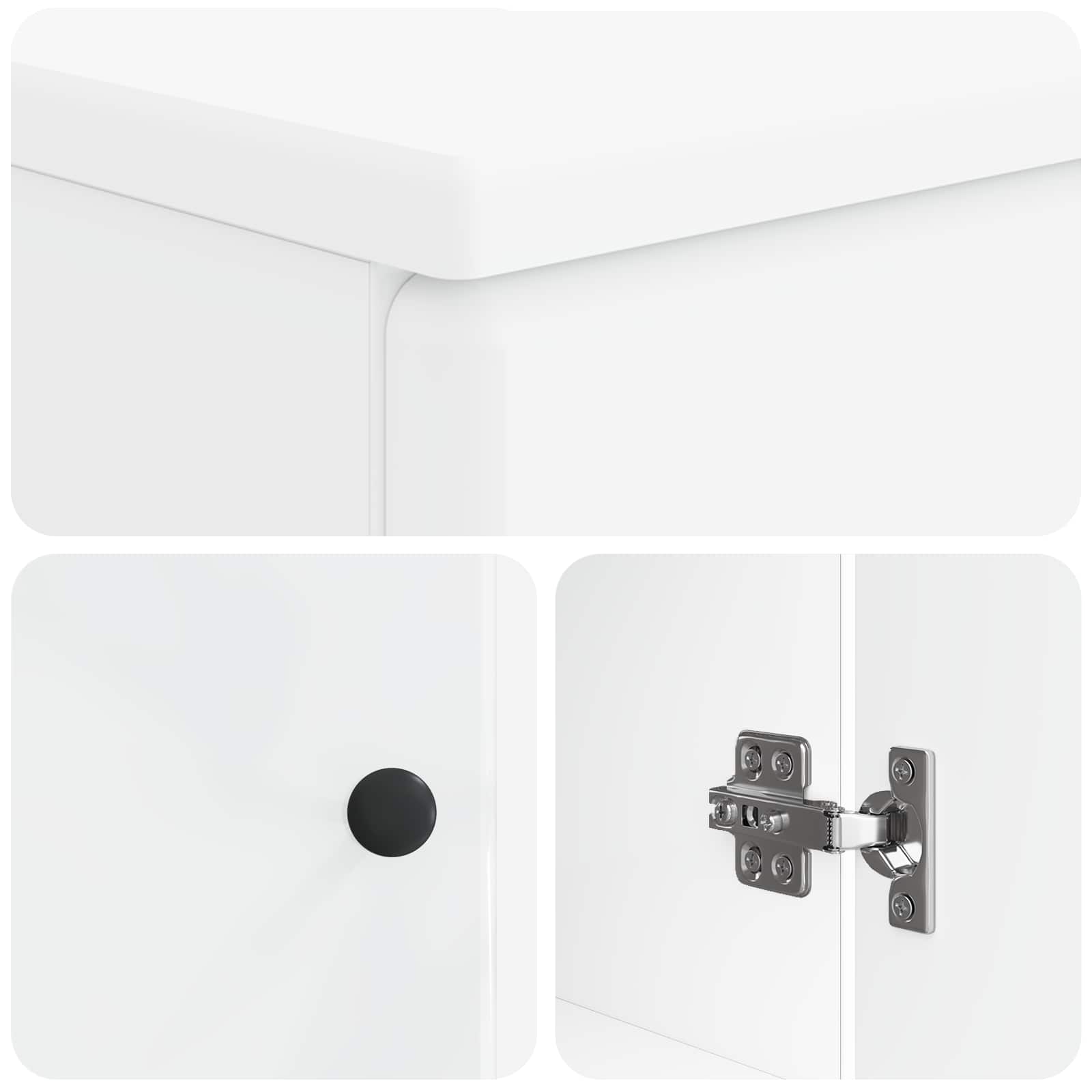 Bathroom Cabinet Set White Wood 59.5x31.5x59cm