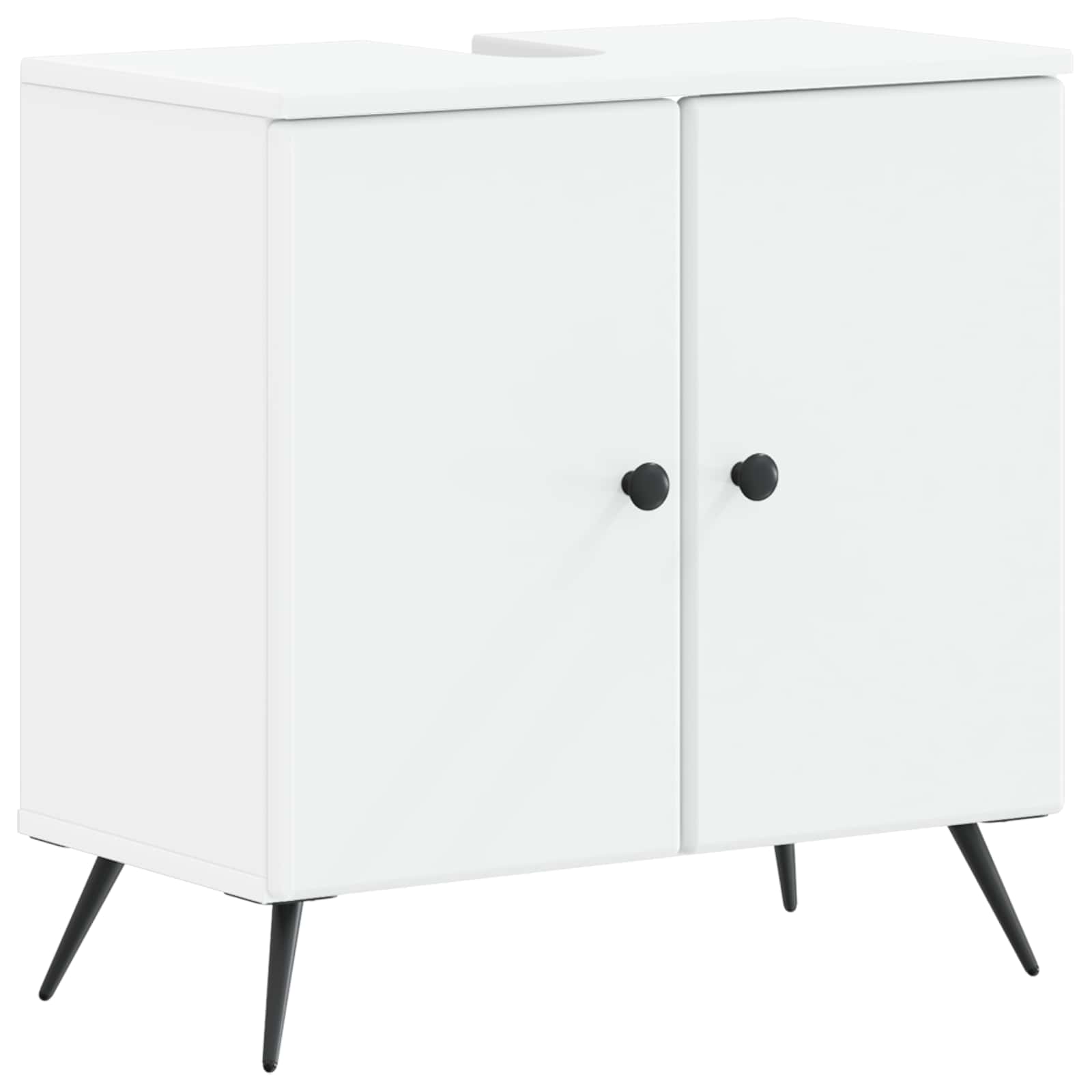 Bathroom Cabinet Set White Wood 59.5x31.5x59cm