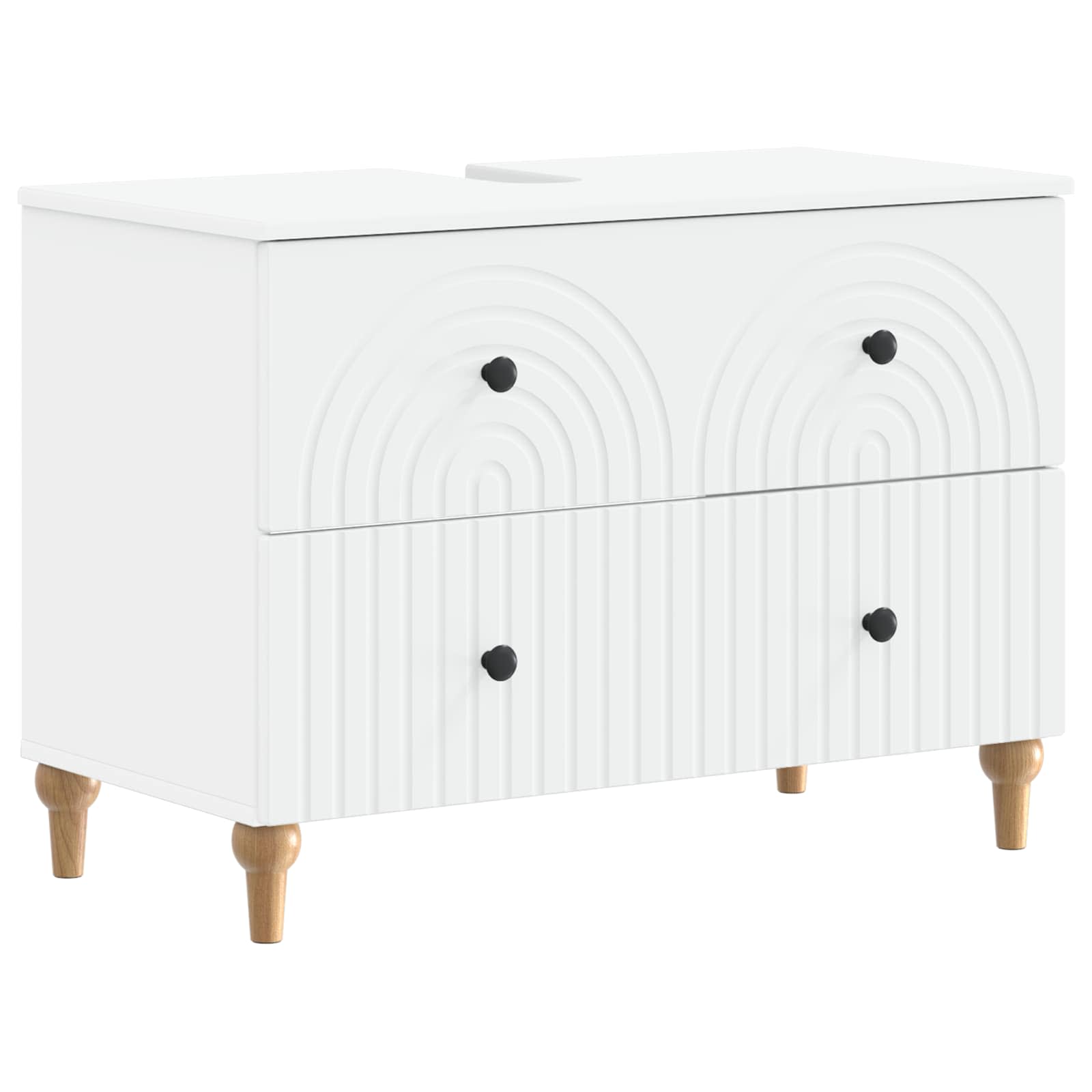 Bathroom Cabinet Set White Engineered Wood 82x41x59cm