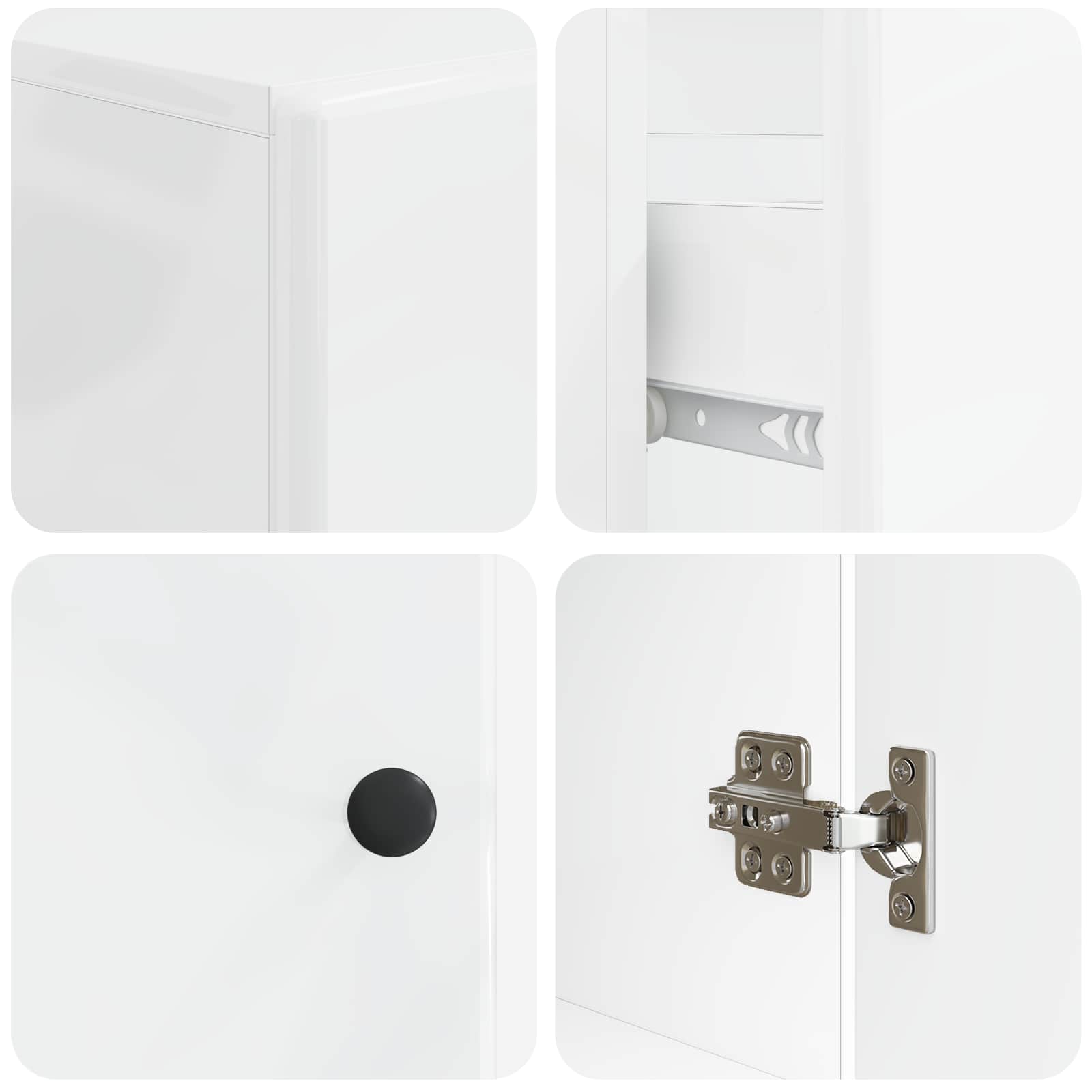 Bathroom Cabinet Set White Wood 82x41x59cm