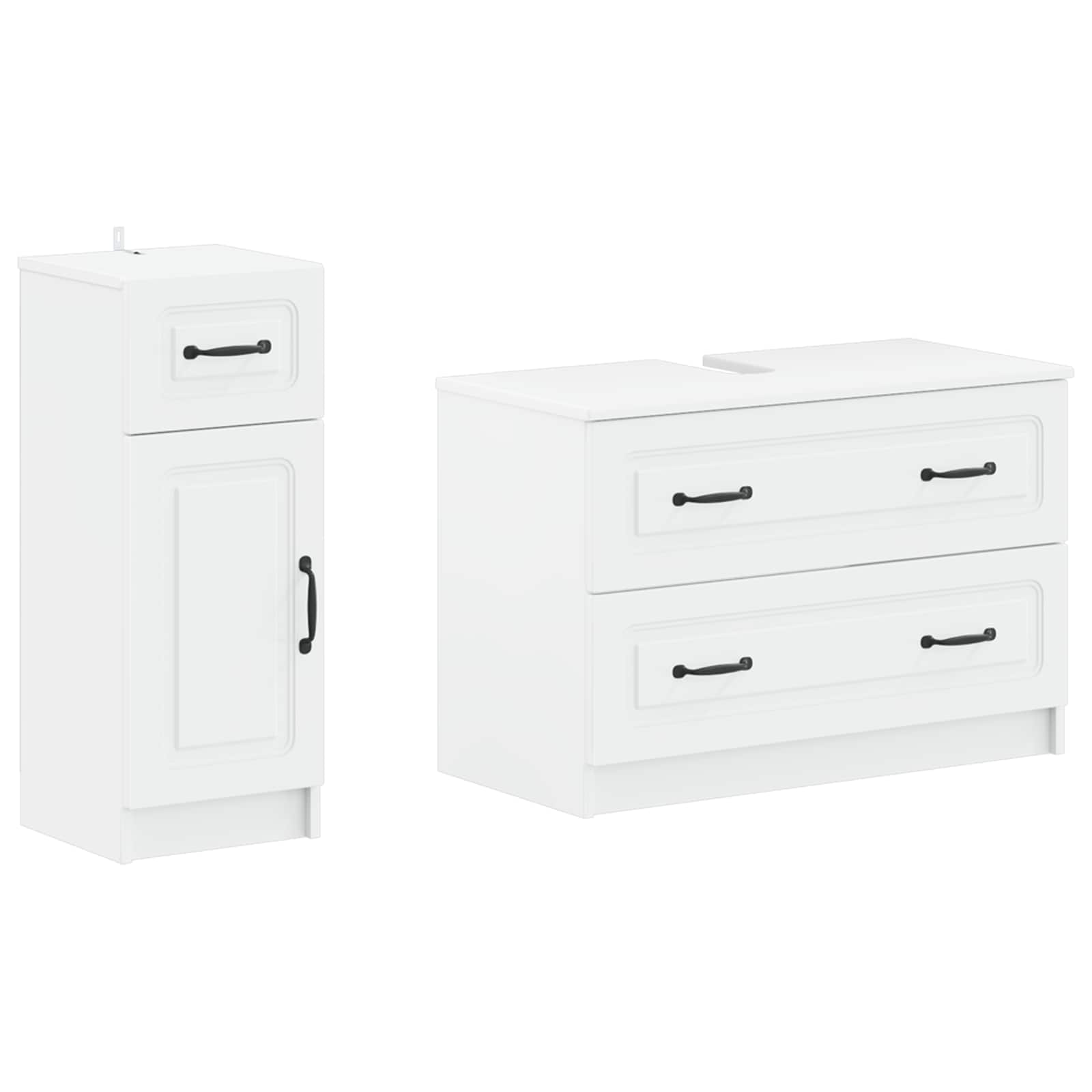Bathroom Cabinet Set White Engineered 82x41x59cm