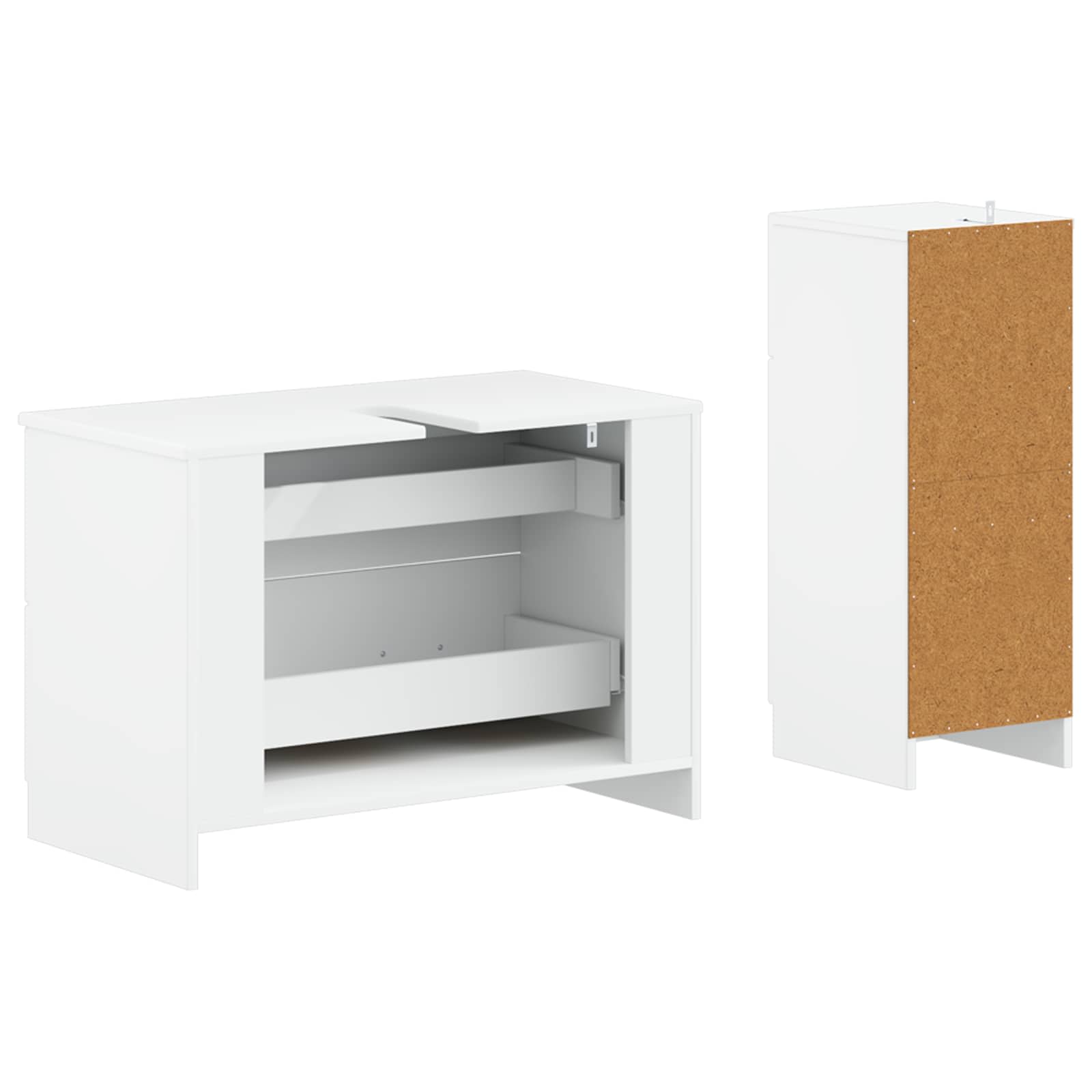 Bathroom Cabinet Set White Engineered 82x41x59cm