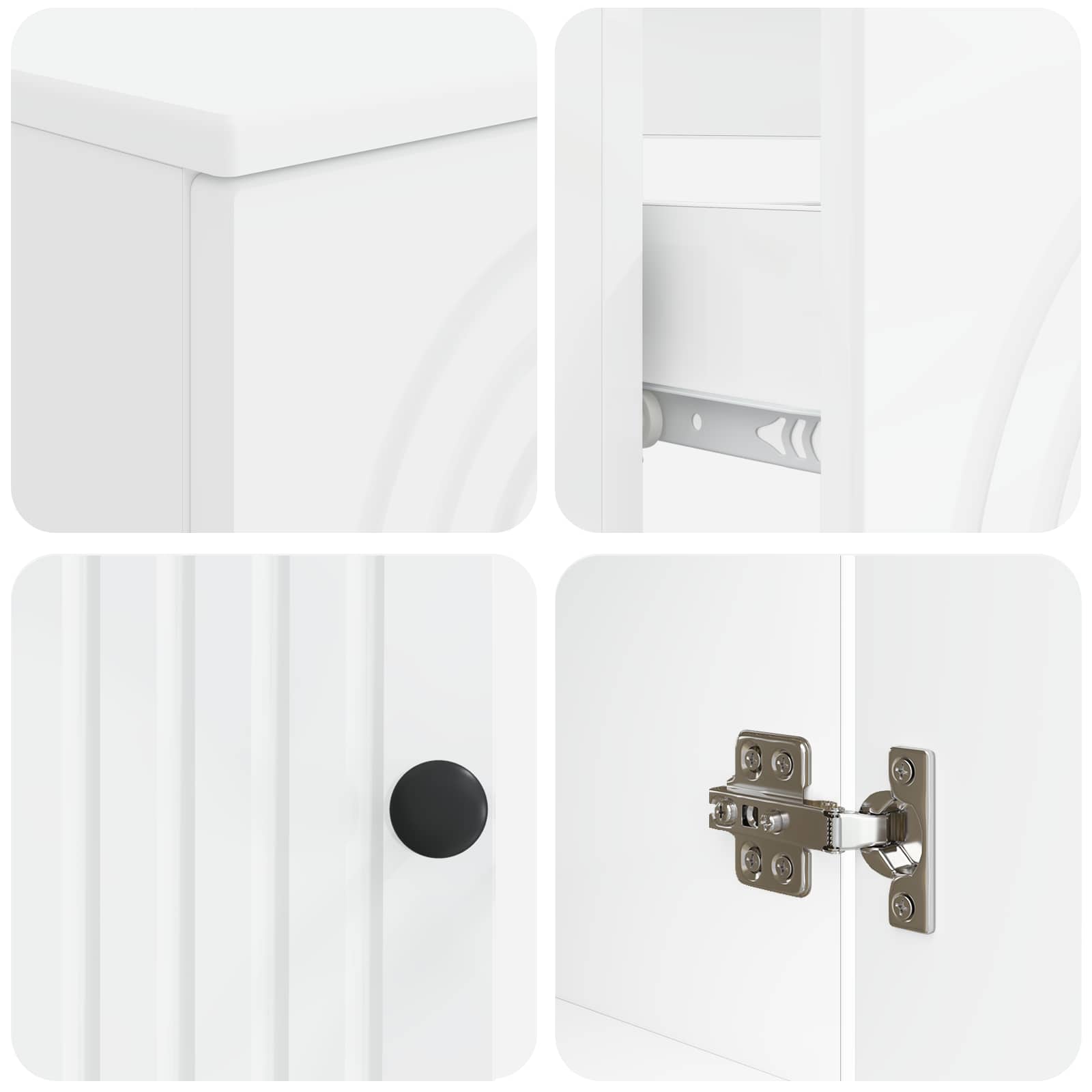 Bathroom Cabinet Set White Wood 30x31x80cm