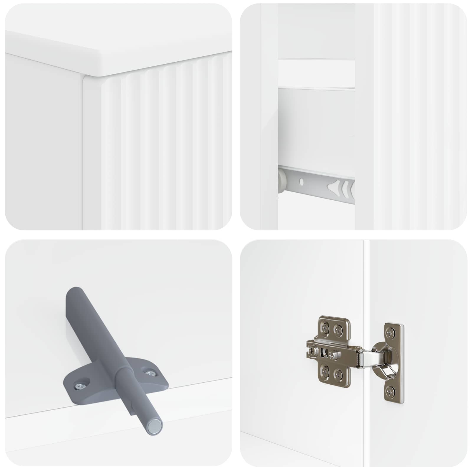 Bathroom Cabinet Set White Engineered Wood 30x31x80cm