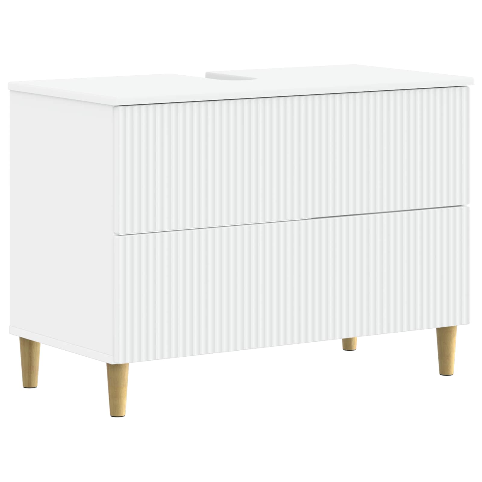 Bathroom Cabinet Set White Engineered Wood 30x31x80cm