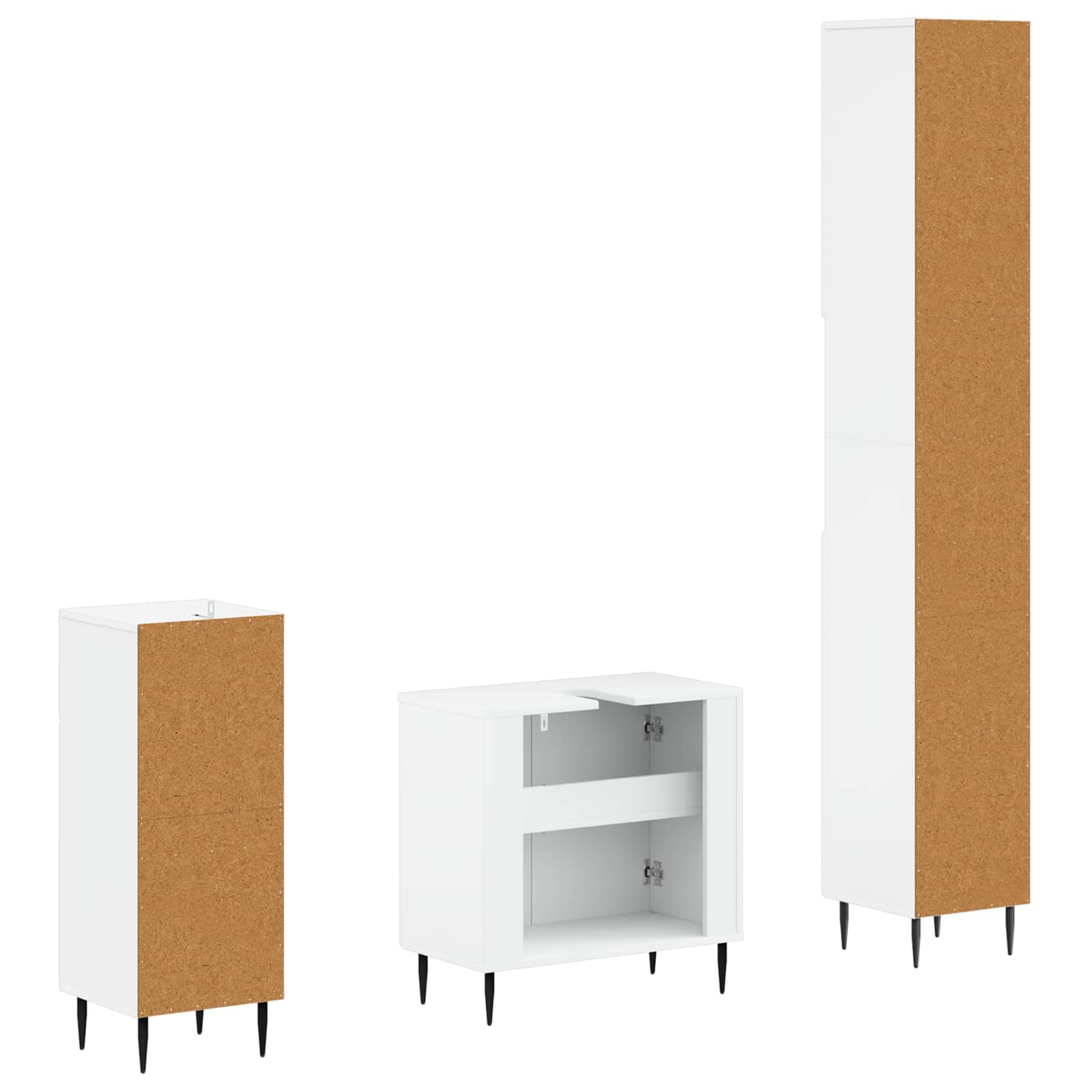 Bathroom Cabinet Set Engineered Wood 30x31x190cm