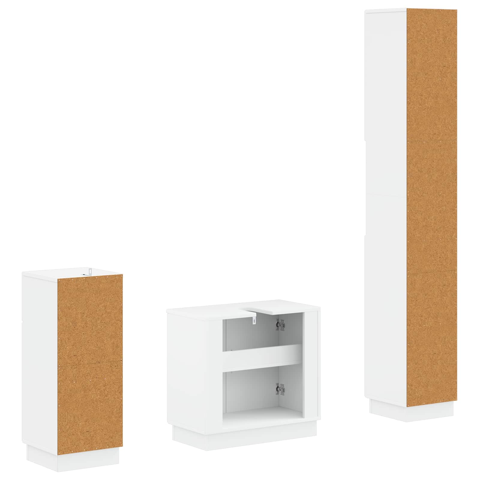 Bathroom Cabinet Set Engineered Wood Slim 30x31x190cm