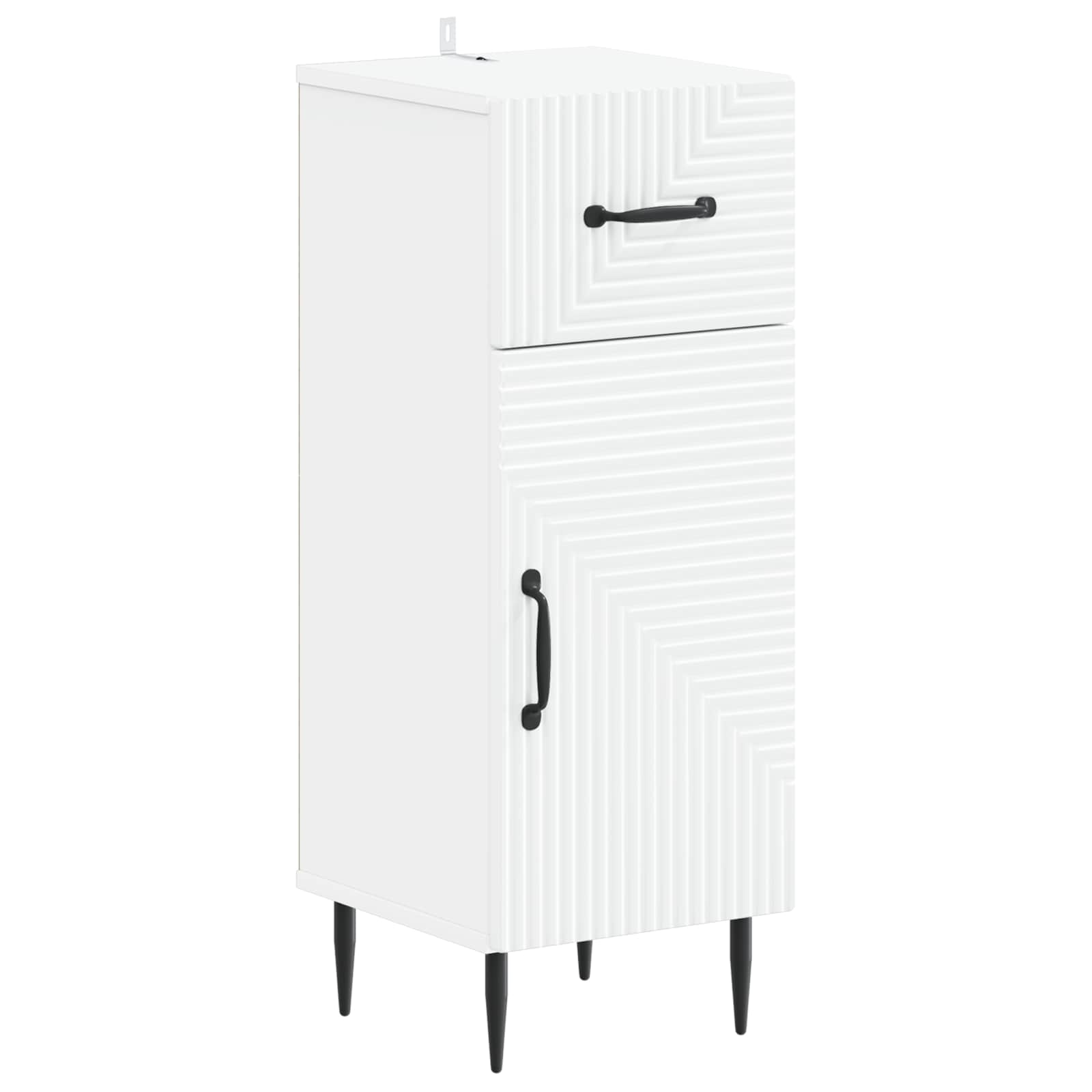 Bathroom Cabinet Set White Wood 30x31x190cm