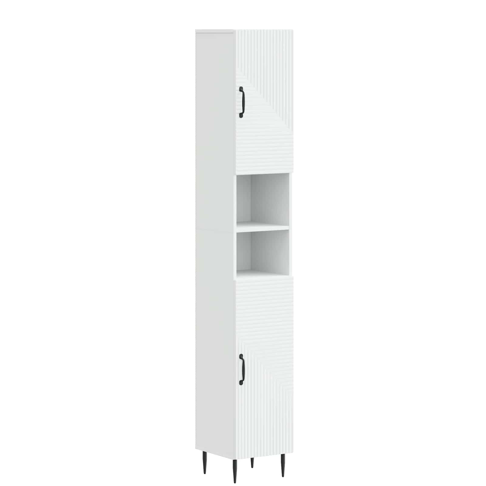 Bathroom Cabinet Set White Wood 30x31x190cm