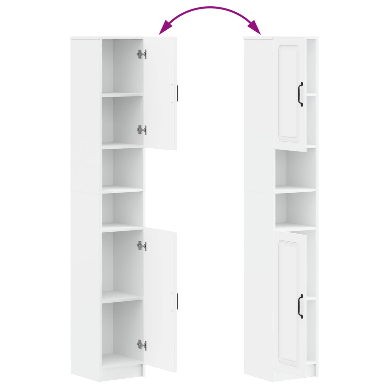 Bathroom Cabinet White Engineered Wood 30x31x190cm