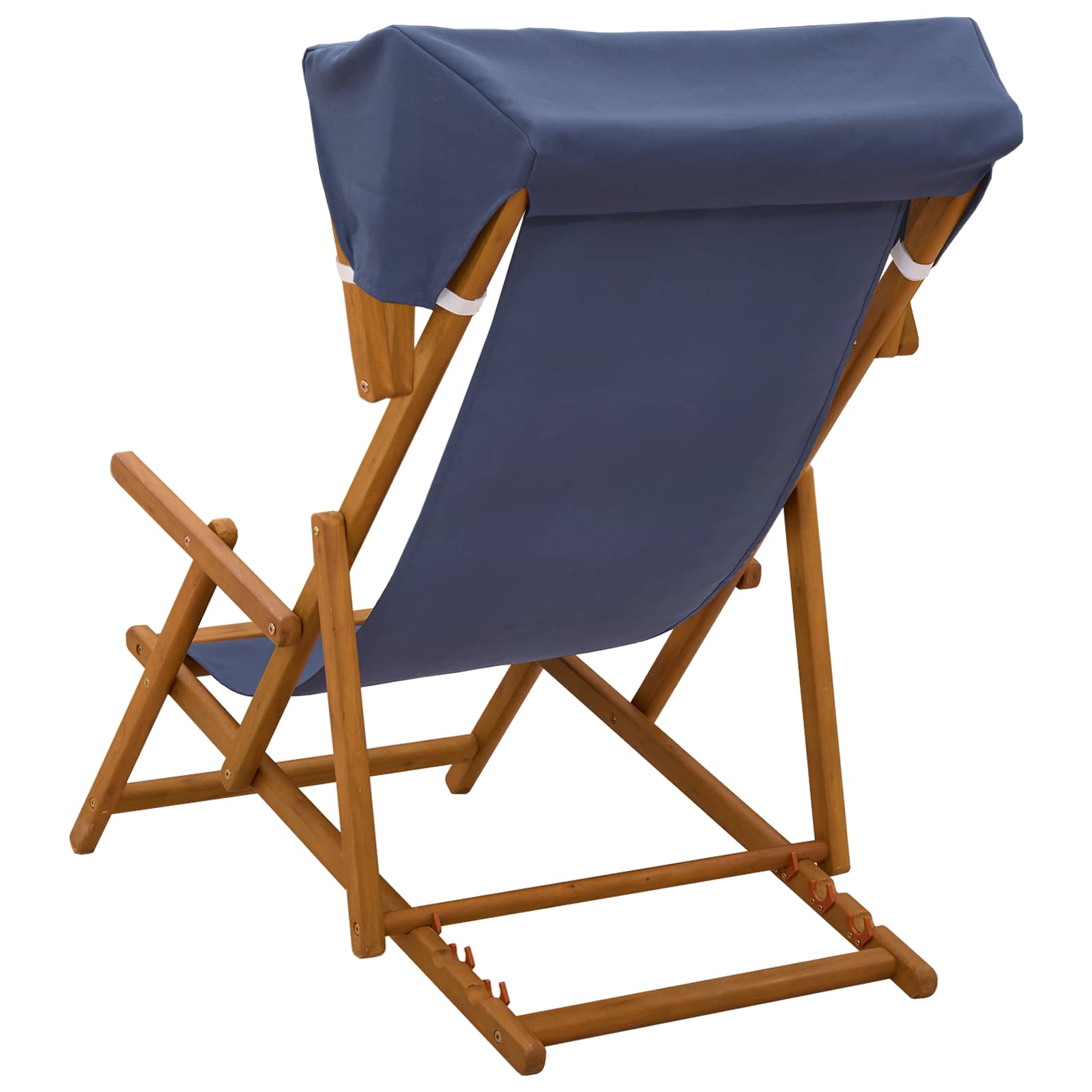 Reclining Deck Chair Solid Wood Blue 67.5x113x103cm