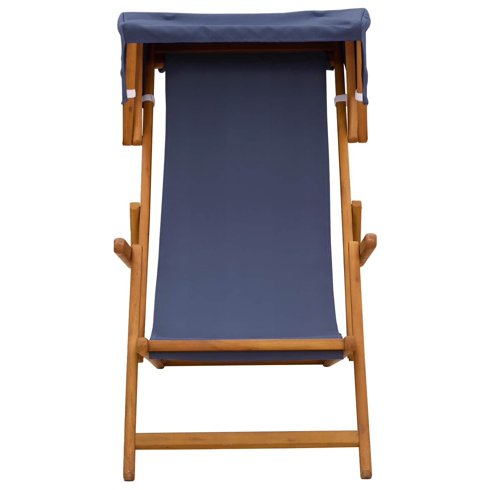Reclining Deck Chair Solid Wood Blue 67.5x113x103cm