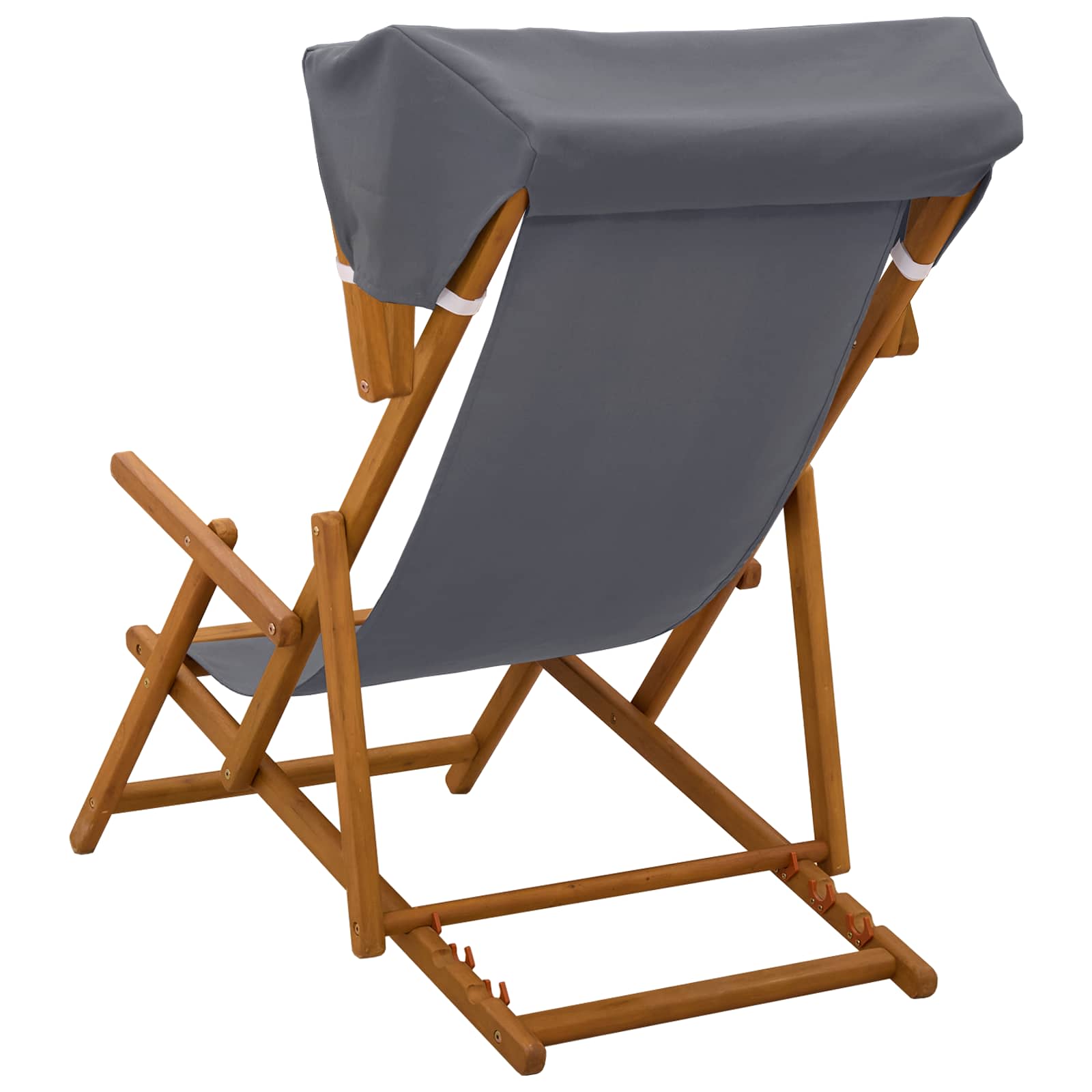 Grey Wooden Deck Chair 67.5x113x103cm