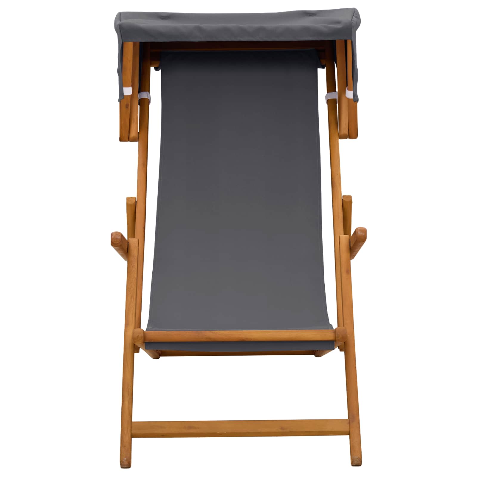 Grey Wooden Deck Chair 67.5x113x103cm
