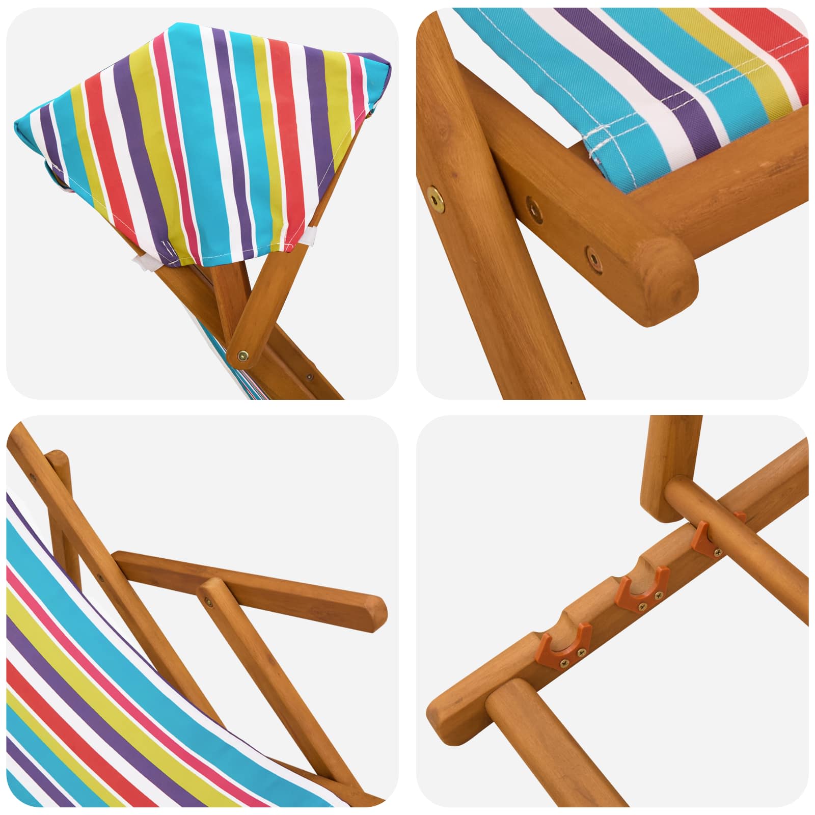 Outdoor Deck Chair 3 Position 67.5x113x103cm