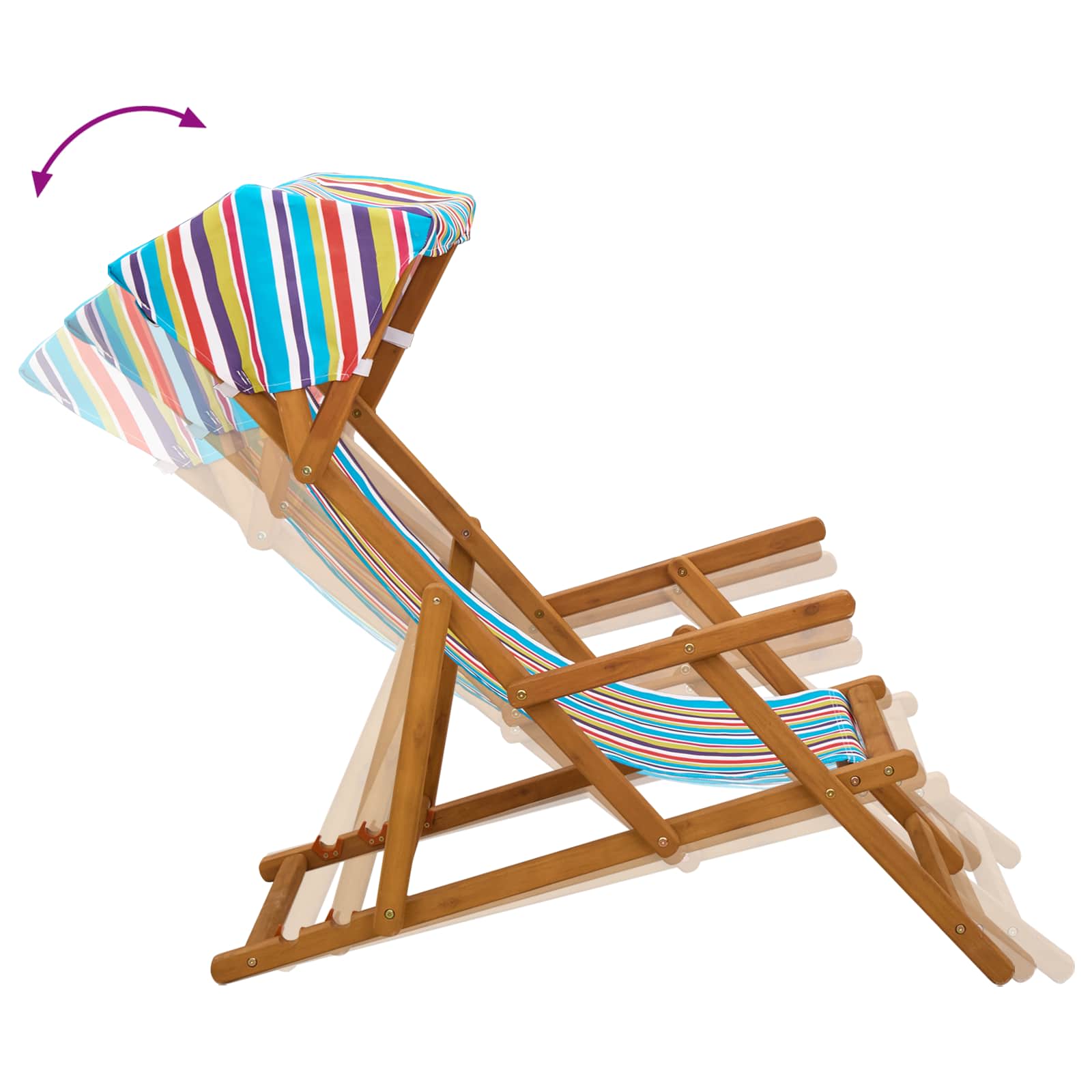 Outdoor Deck Chair 3 Position 67.5x113x103cm