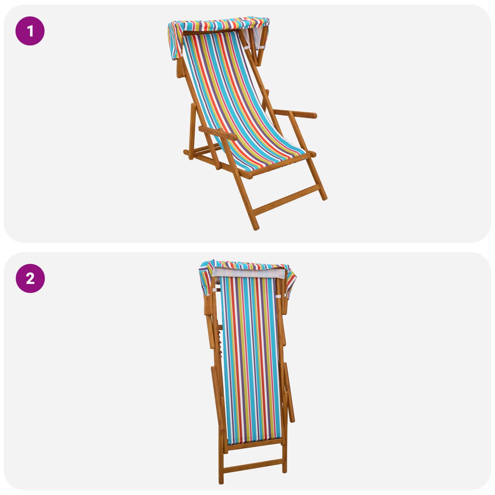 Outdoor Deck Chair 3 Position 67.5x113x103cm