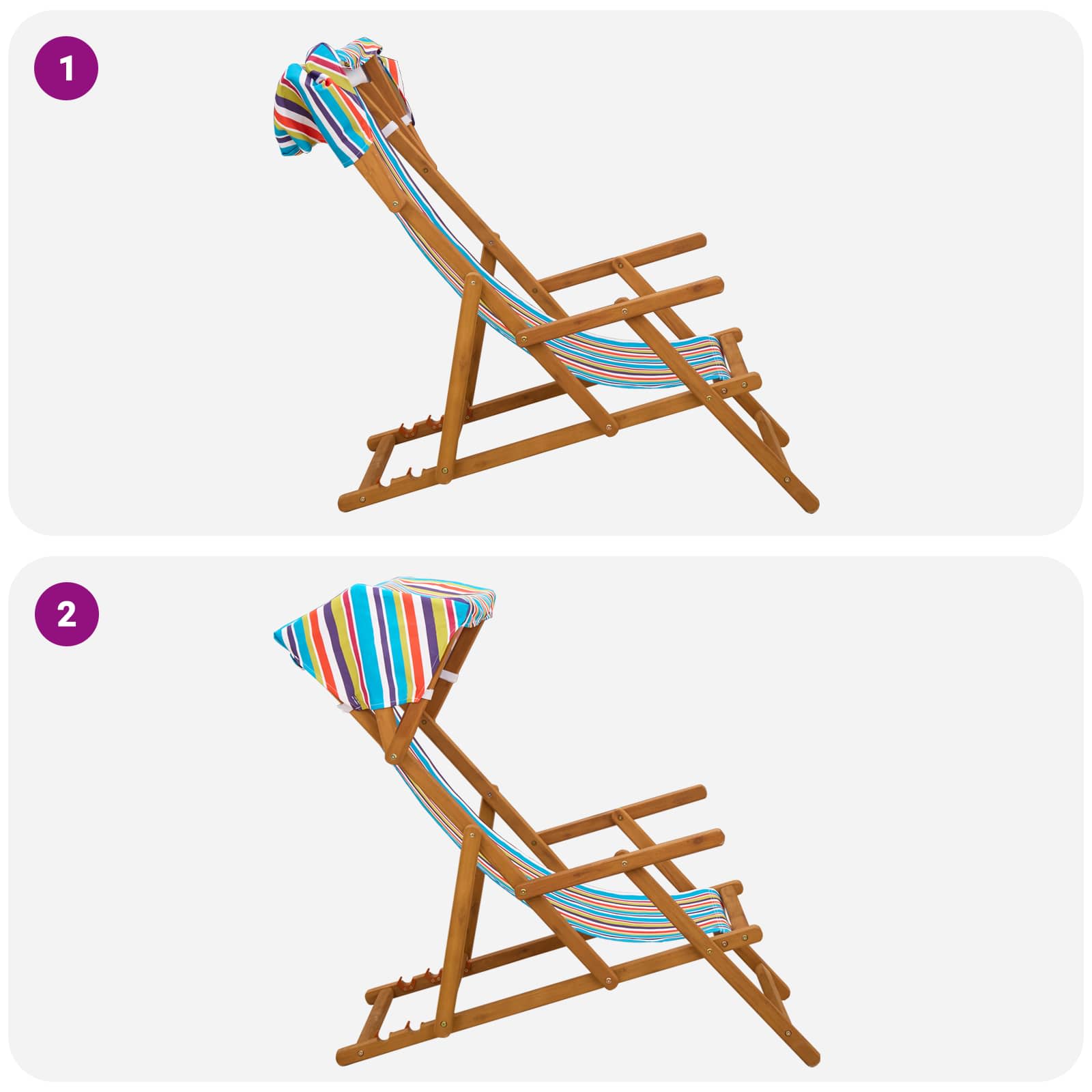 Outdoor Deck Chair 3 Position 67.5x113x103cm