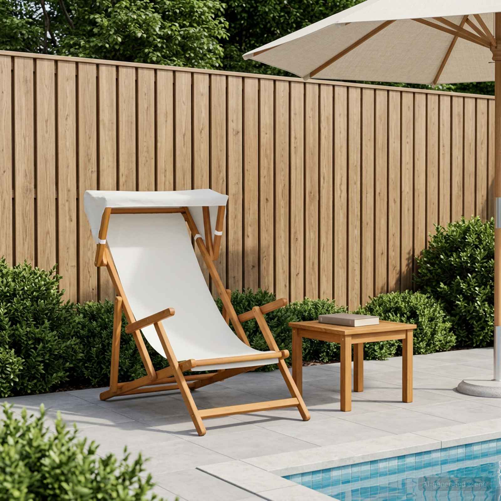 Outdoor Deck Chair Solid Wood 67.5x113x103cm