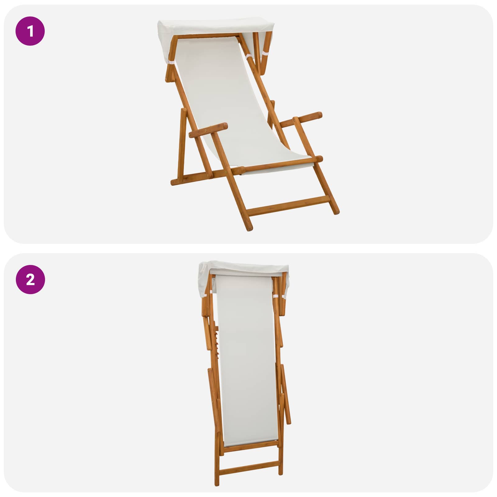 Outdoor Deck Chair Solid Wood 67.5x113x103cm