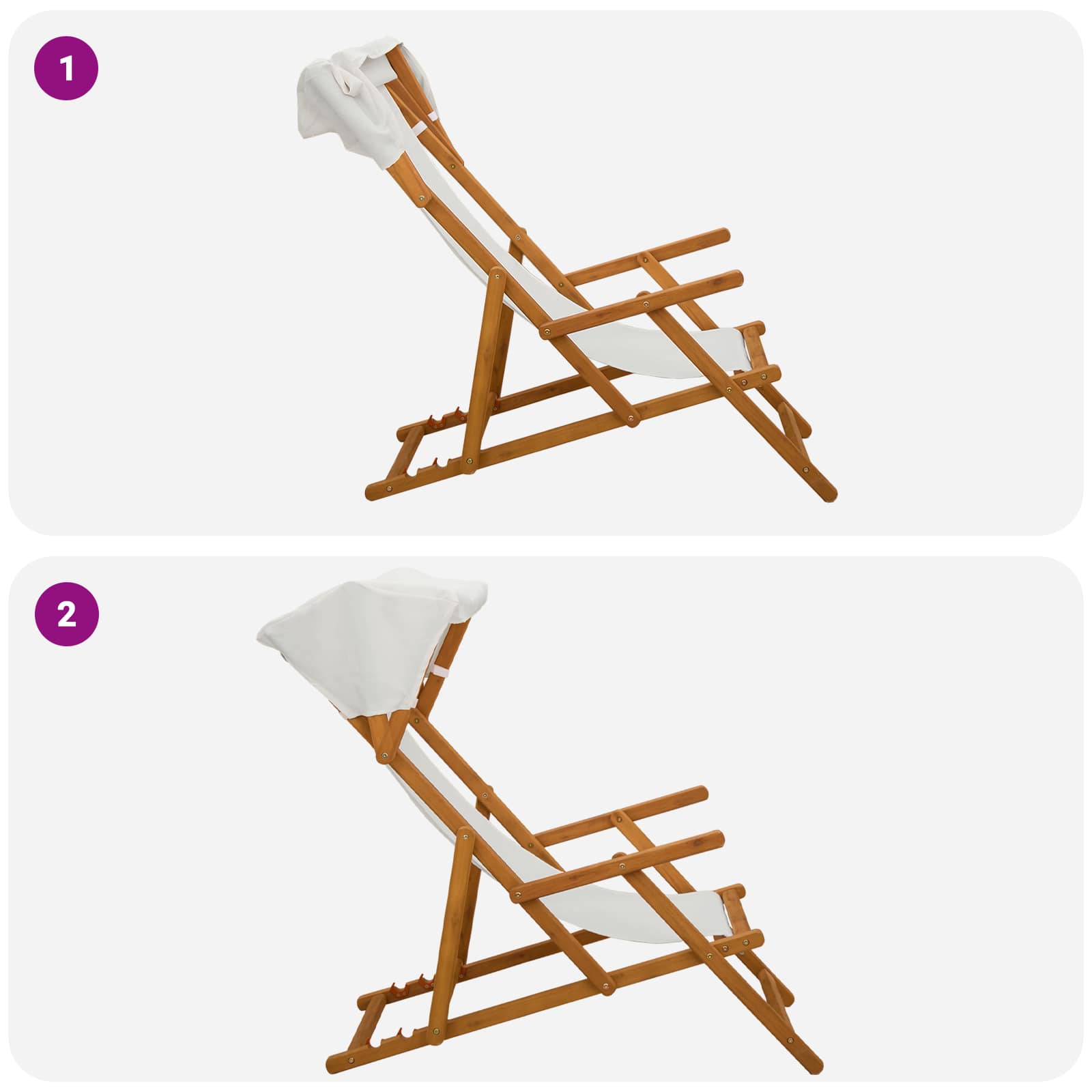 Outdoor Deck Chair Solid Wood 67.5x113x103cm
