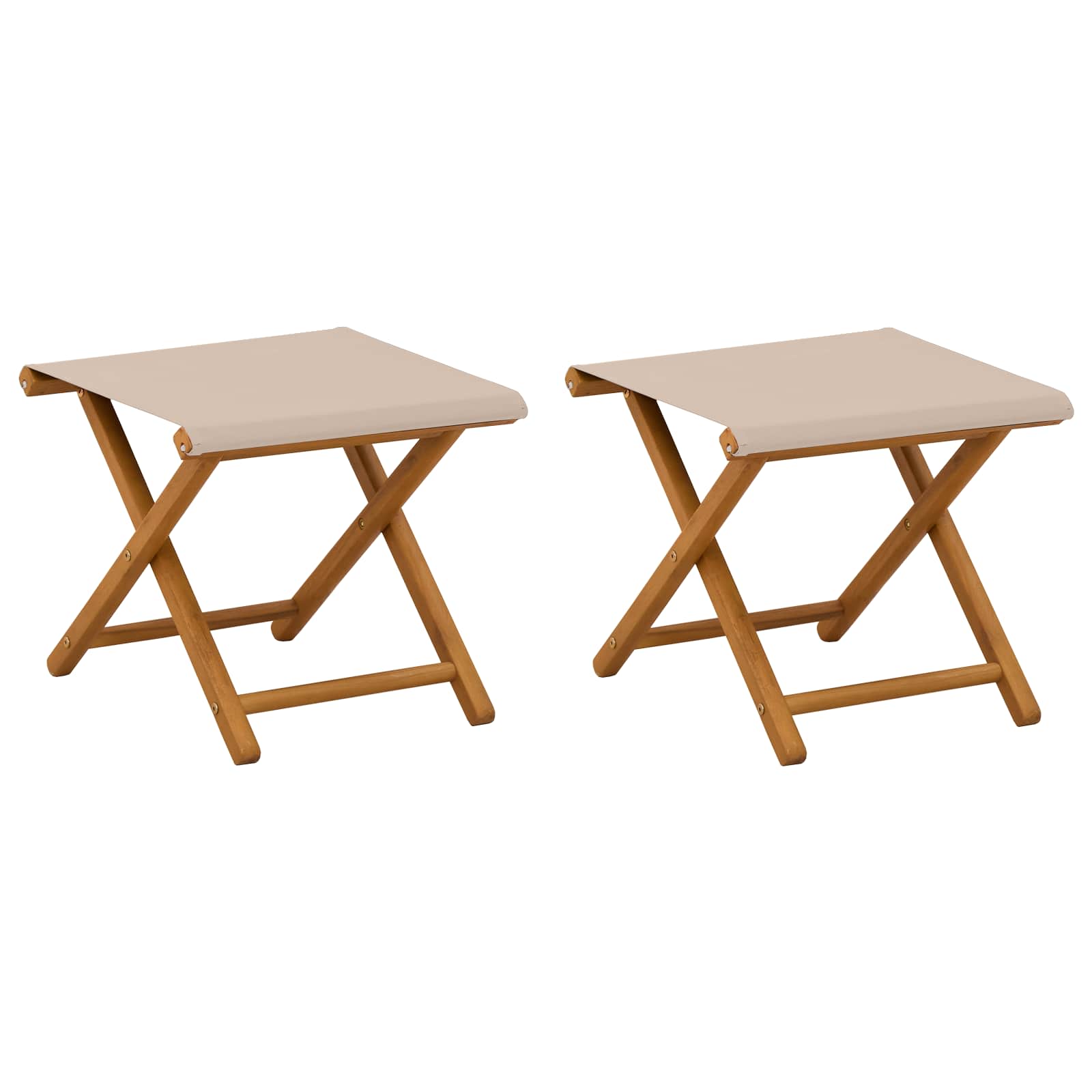 Outdoor Deck Chairs Solid Wood Beige 41x42x36.5cm