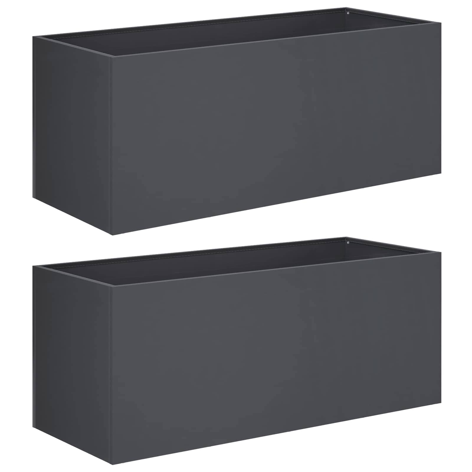 Garden Planter Anthracite Steel 100x40x40cm