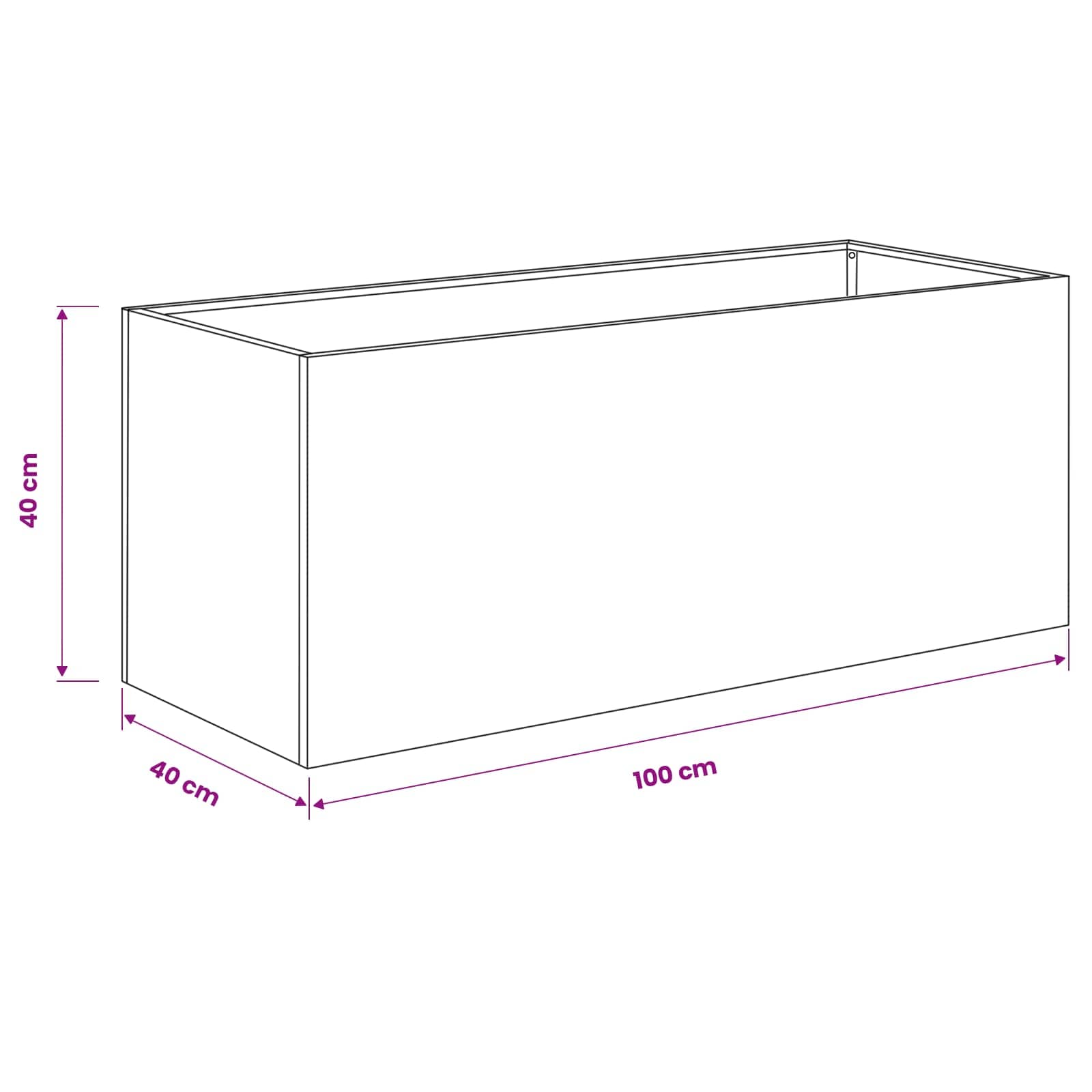 Garden Planter Anthracite Steel 100x40x40cm