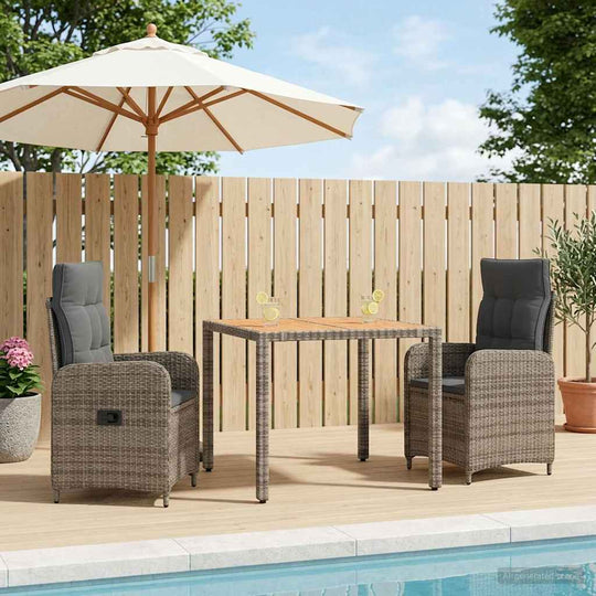 Outdoor Dining Set Grey 57x63x94cm