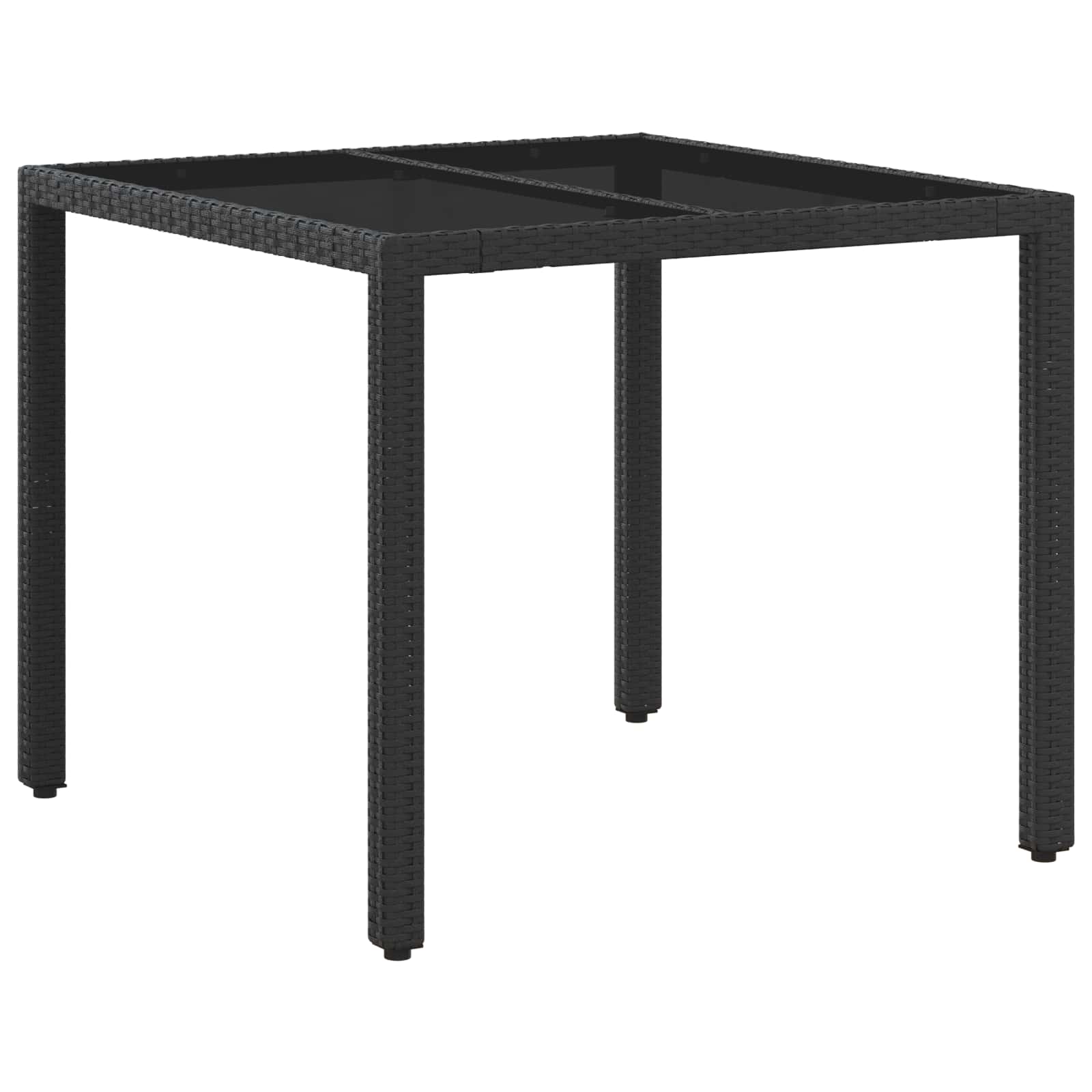 3 Piece Outdoor Dining Set Black Poly Rattan | Simpledeals
