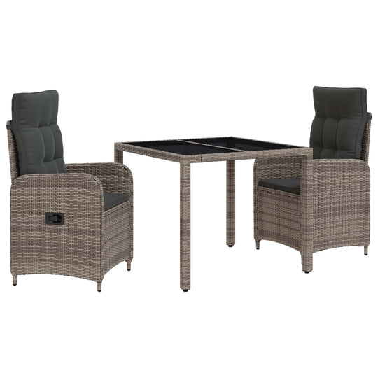 Outdoor Dining Set 3 Piece Grey - Furniture > Furniture Sets