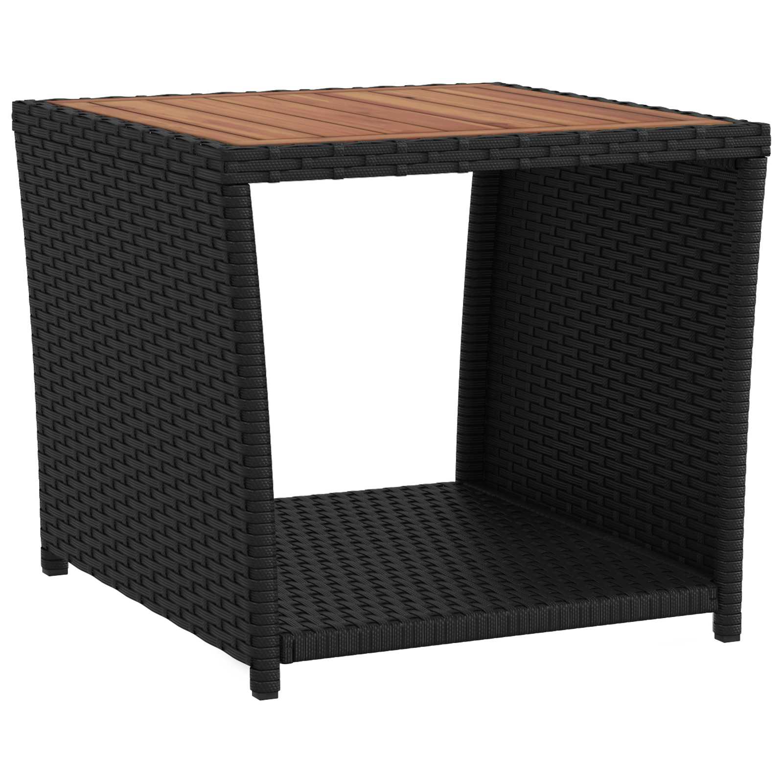 Garden Lounge Set Black Rattan 57x63x94cm