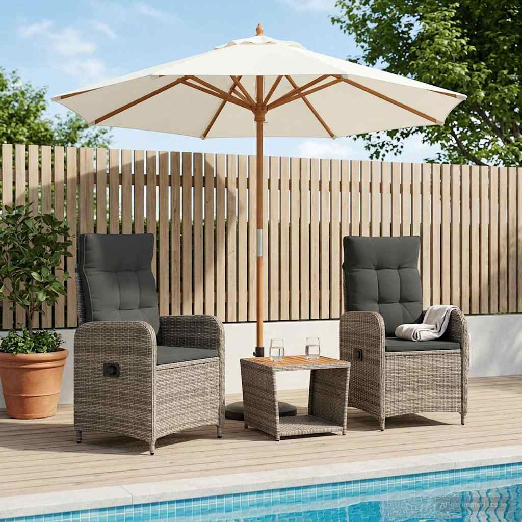 Grey Lounge Set 3 Piece 57x63x94cm