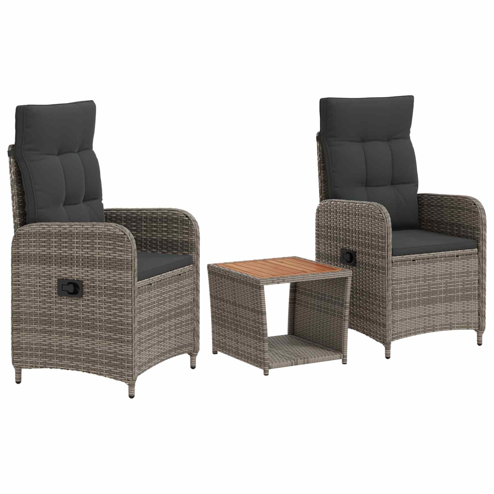 Grey Lounge Set 3 Piece 57x63x94cm