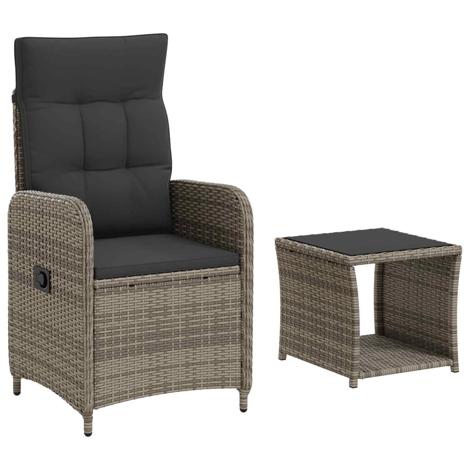 Grey Garden Lounge Set 2pc 57x63x94cm